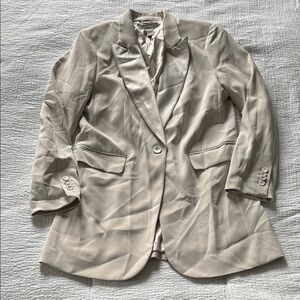 NWOT H&M Cream Blazer with Satin Notched Lapels